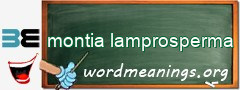 WordMeaning blackboard for montia lamprosperma